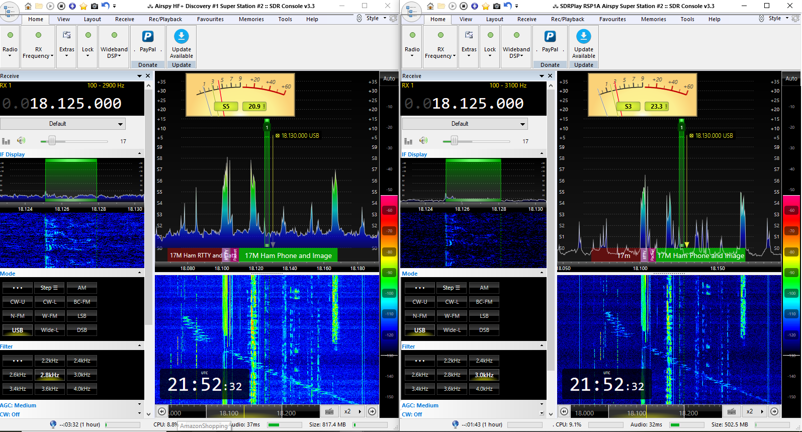 Airspy vs SDRPlay