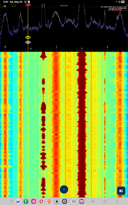 InfraSonic brain wave frequencies, captured at 289. V/m