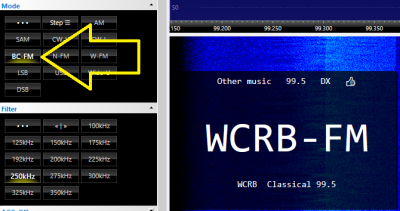 BC-FM Mode selected.