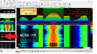Properly received broadcast FM station