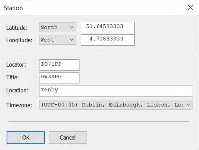 Adding time zone to a station definition.