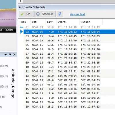 scheduler showing all passes for the sat selected