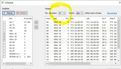 scheduler showing min elev = 0 degrees