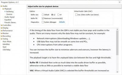 Audio Buffering Settings