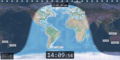 Greyline display using the Night Map option and station times.