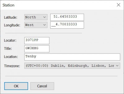 Adding time zone to a station definition.